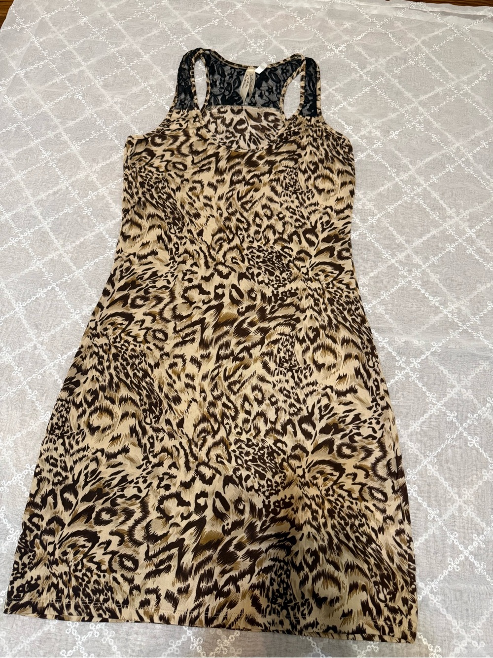 Animal Print Racerback Dress in Brown and Black